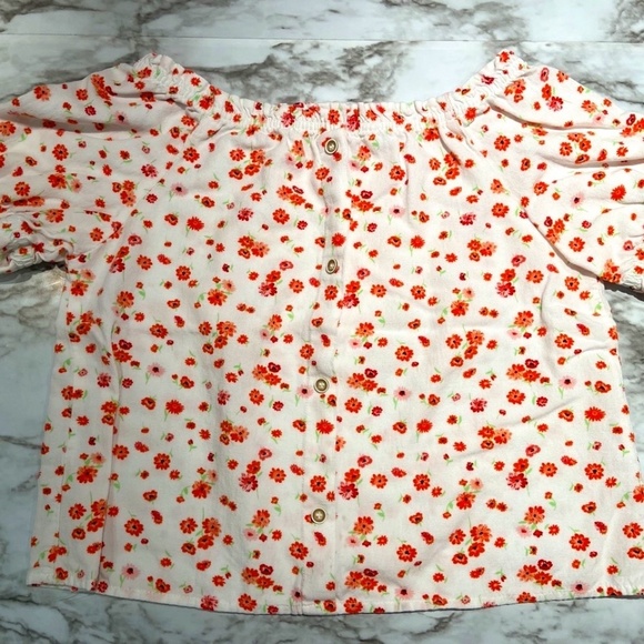 🎀 3 for $25 Zara Girl's Top with Elastic at Shoulders Size 8 GUC - Picture 1 of 12